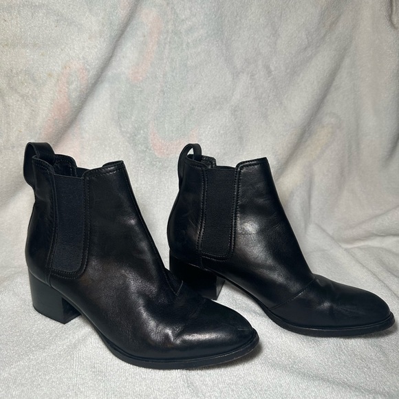 Rag & Bone Walker Black Full Genuine Leather Chelsea Ankle Boot Size 36.5 - Picture 7 of 11